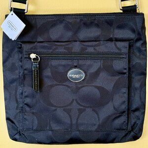 COACH Signature Getaway Nylon Crossbody Bag No.F77408 (Jacquard Monogram/Black)